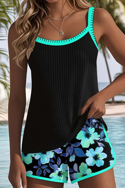 Madeleine | Top de baño tipo tankini con conjunto de boxers florales