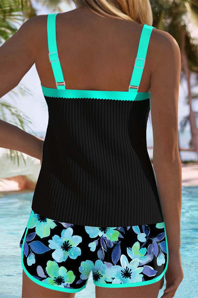 Madeleine | Top de baño tipo tankini con conjunto de boxers florales