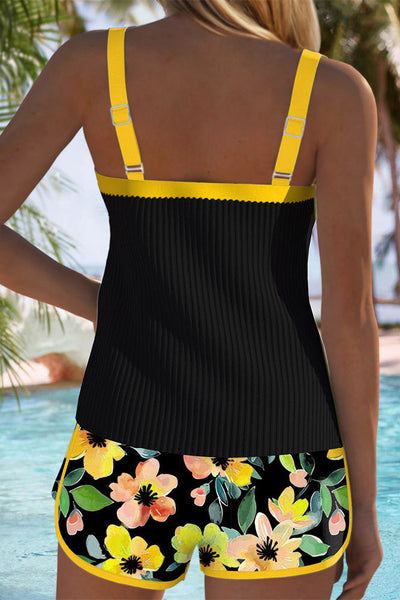 Madeleine | Top de baño tipo tankini con conjunto de boxers florales
