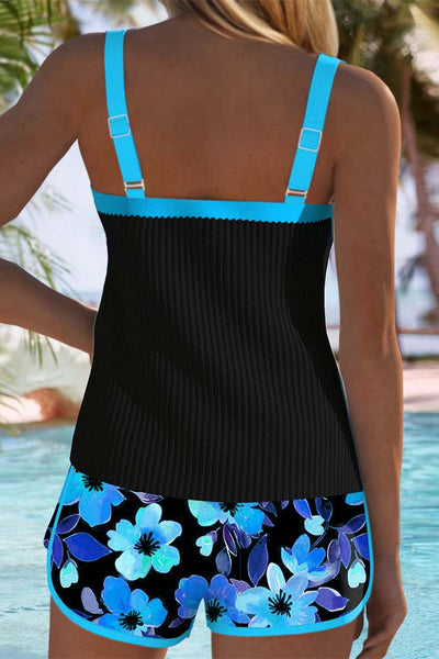 Madeleine | Top de baño tipo tankini con conjunto de boxers florales