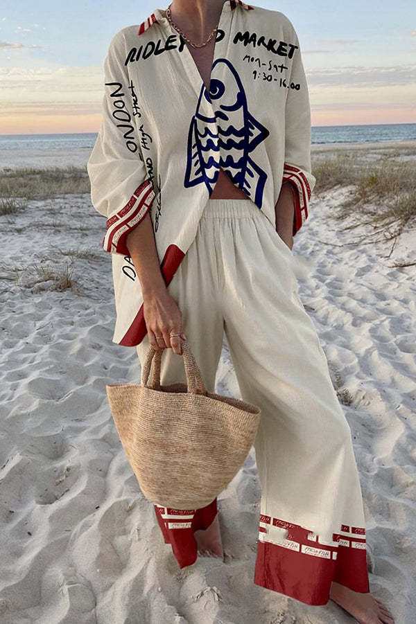 Conjunto de Pescado Azul Impreso