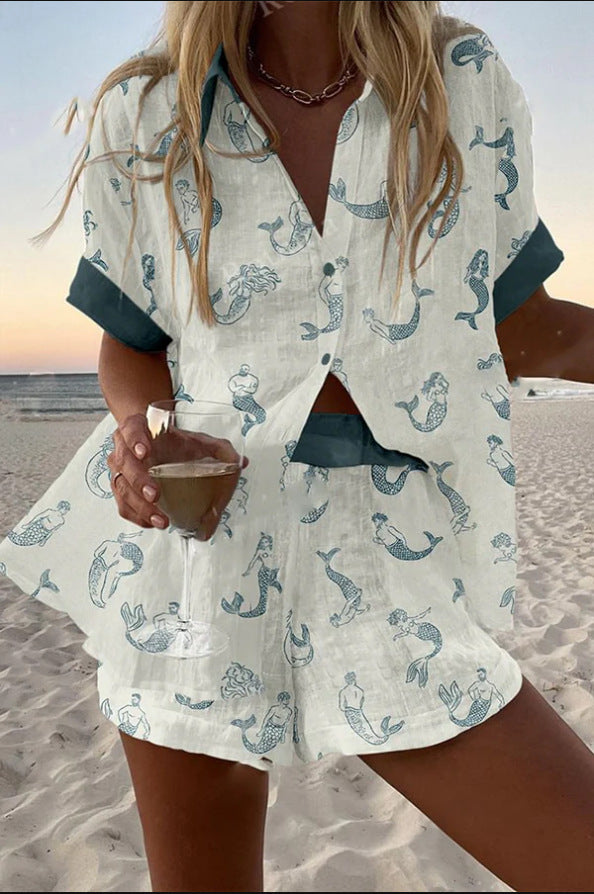 Conjunto Corto Impreso de Sirenas