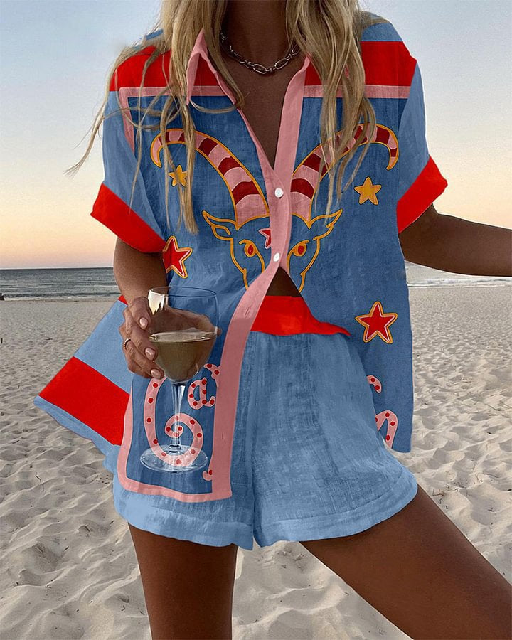 Conjunto Corto de Cabra Impresa