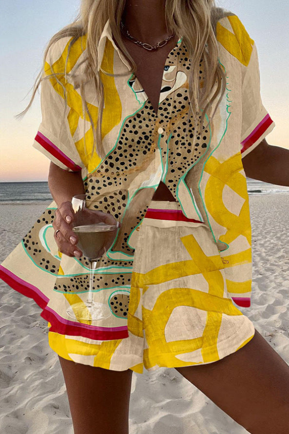 Conjunto Corto de Guepardo Impreso