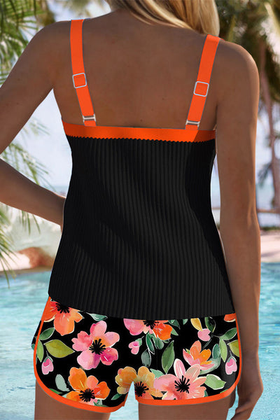 Madeleine | Top de baño tipo tankini con conjunto de boxers florales